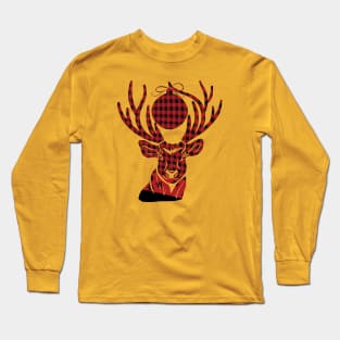 RED & BLACK DEER SNOW Long Sleeve T-Shirt